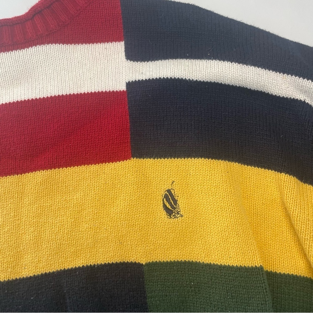 Nautica Large Men’s Retro Sweater 100% Cotton Red White Blue PRELOVED - Picture 7 of 15